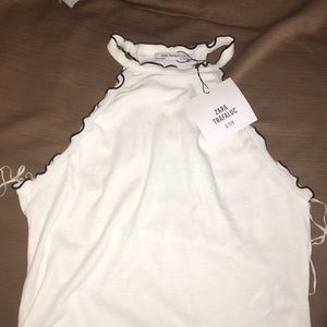 Zara white ribbed tank